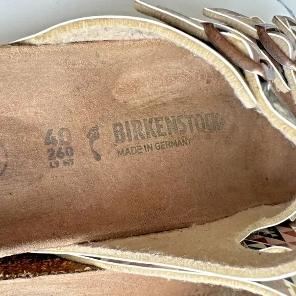 Birkenstock Florida Sandals Womens 40 US 9.5 Vegan Southwestern Print Mocha - Picture 6 of 12